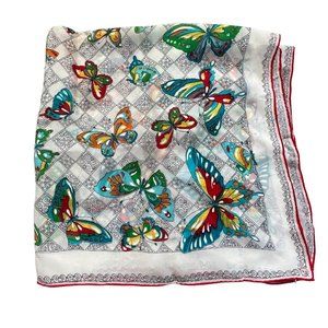 Baar & Beards Vintage Butterfly Print Scarf Lightweight Rayon Boho Neck Wrap